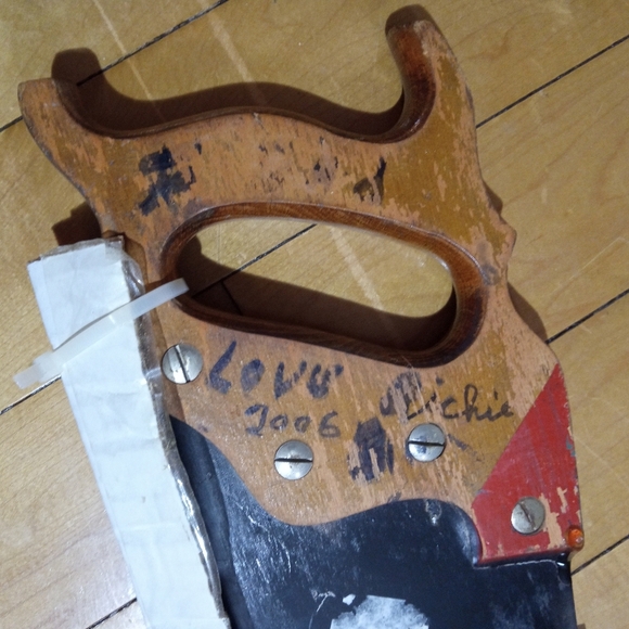 Vintage Hand Painted Hand Saw Folk Art Nature Scene Hand Signed by Charlie Flagg - Picture 8 of 8